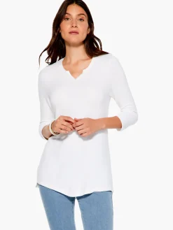 Store NIC+ZOE Textured Drape Top Paper White