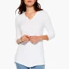 Cheap NIC+ZOE Textured Drape Top Paper White