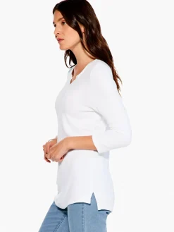 Store NIC+ZOE Textured Drape Top Paper White