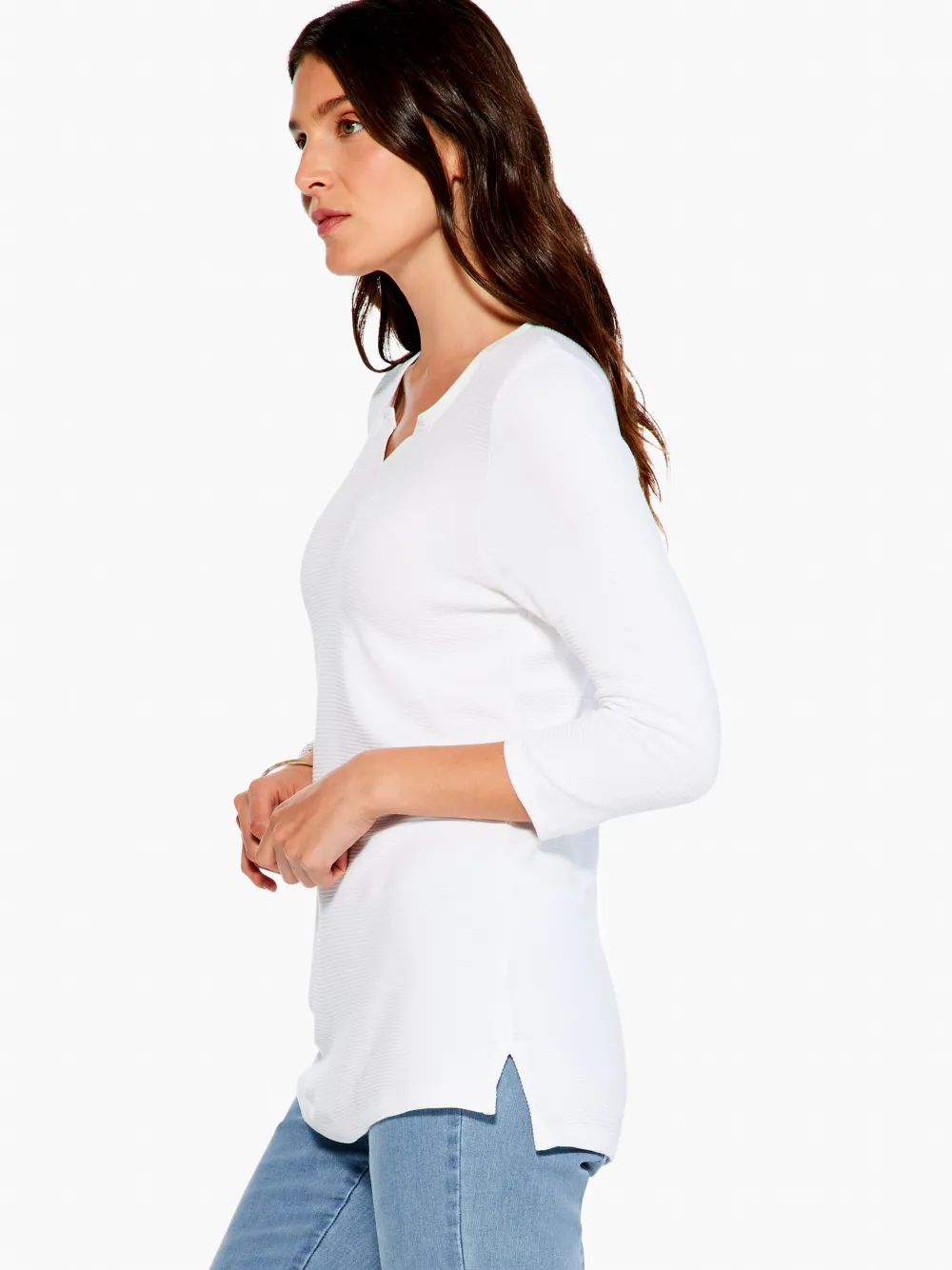 Cheap NIC+ZOE Textured Drape Top Paper White
