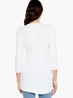 Store NIC+ZOE Textured Drape Top Paper White
