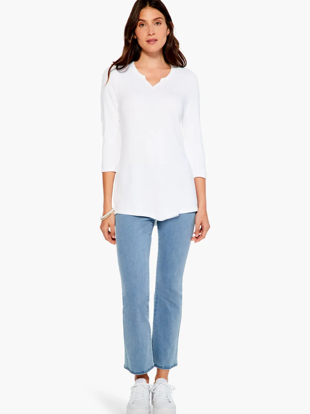 Store NIC+ZOE Textured Drape Top Paper White