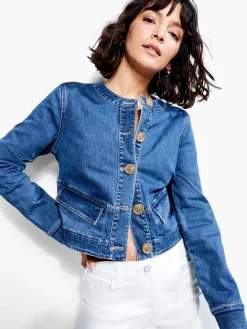 Sale NIC+ZOE Top It Off Denim Jacket Atlantic