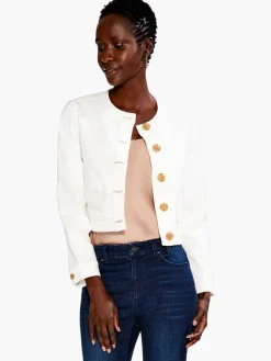 Shop NIC+ZOE Top It Off Denim Jacket Paper White