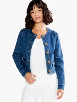 Sale NIC+ZOE Top It Off Denim Jacket Atlantic