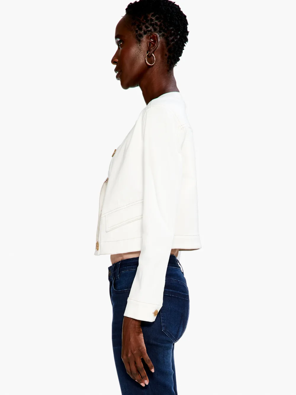 Shop NIC+ZOE Top It Off Denim Jacket Paper White