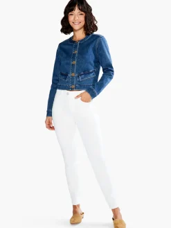 Sale NIC+ZOE Top It Off Denim Jacket Atlantic
