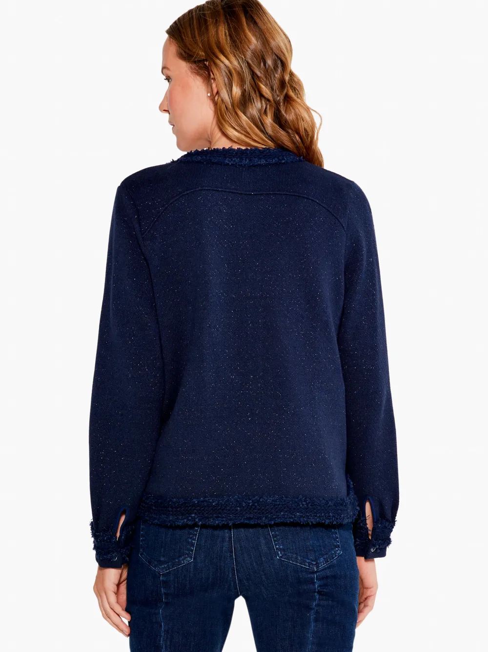 Cheap NIC+ZOE Trimmings Knit Jacket Dark Indigo
