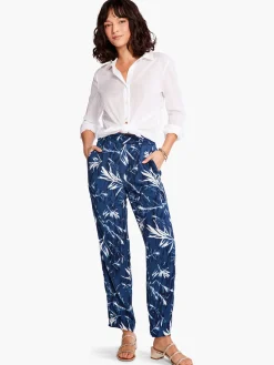 Shop NIC+ZOE Vintage Botanical Relaxed Trouser Blue Multi