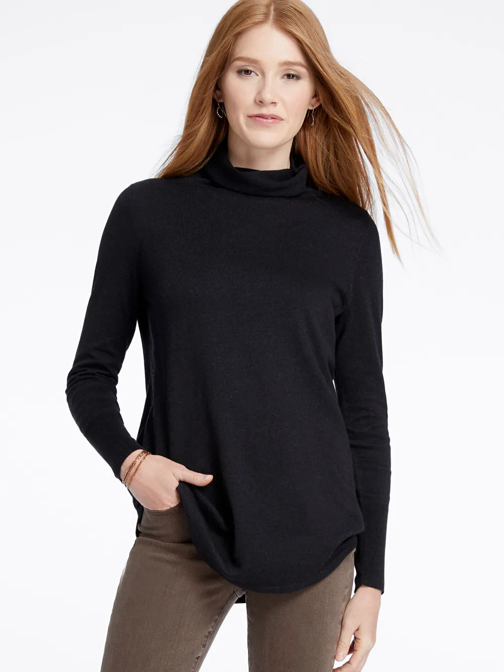 Fashion NIC+ZOE Vital Turtleneck Sweater Black Onyx