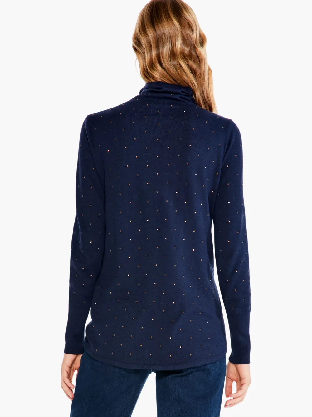 Clearance NIC+ZOE Vital Twinkle Sweater Dark Indigo