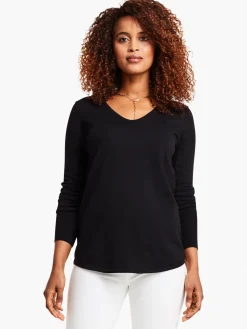 Clearance NIC+ZOE Vital V Neck Sweater Black Onyx