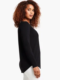 Clearance NIC+ZOE Vital V Neck Sweater Black Onyx