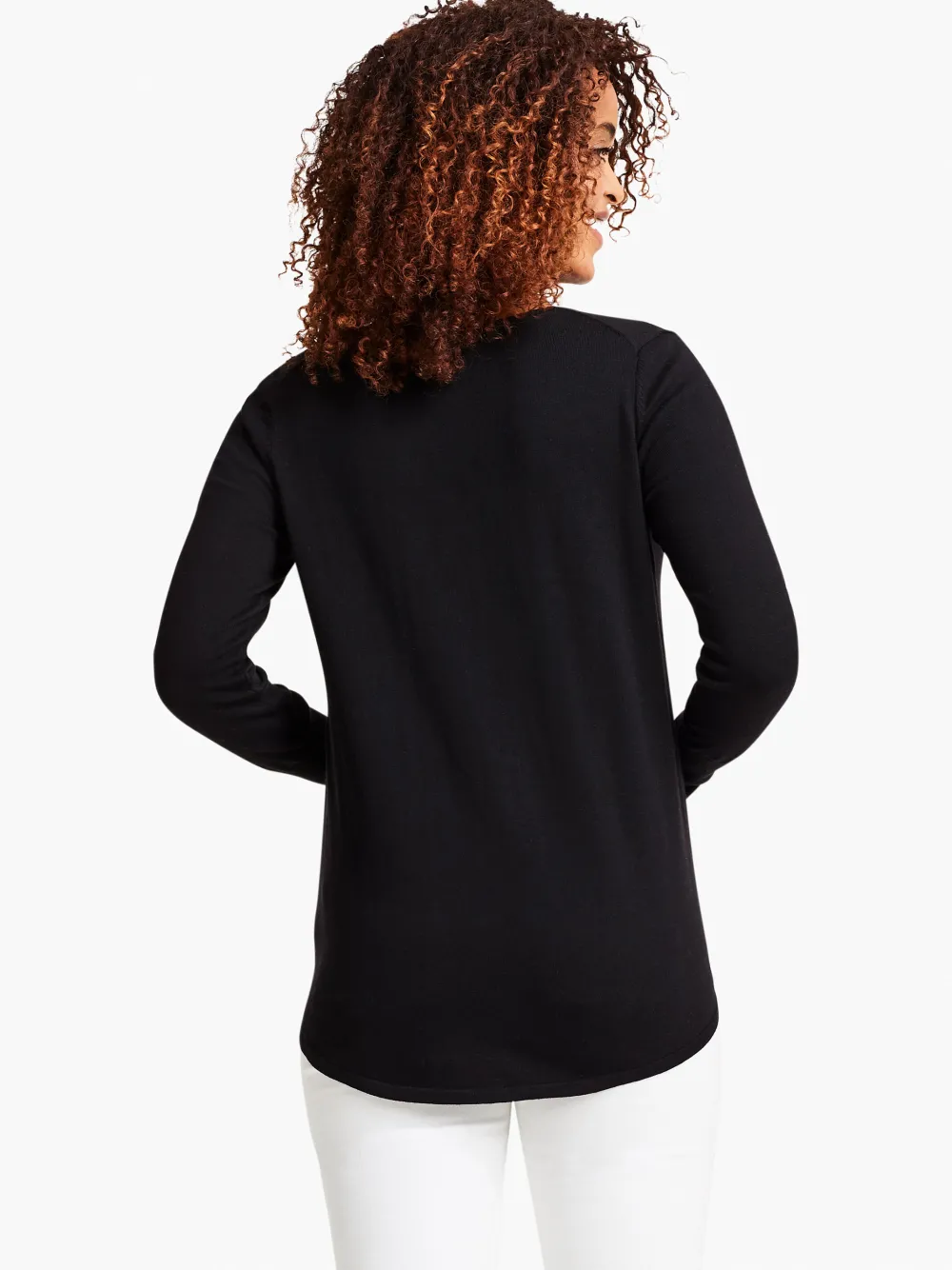 Clearance NIC+ZOE Vital V Neck Sweater Black Onyx