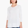 Flash Sale NIC+ZOE Waffle Vital Crew Neck Sweater Cream