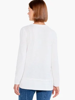 Shop NIC+ZOE Waffle Vital Crew Neck Sweater Cream