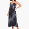 Fashion NIC+ZOE Wavy Lines Slip Dress Indigo Multi