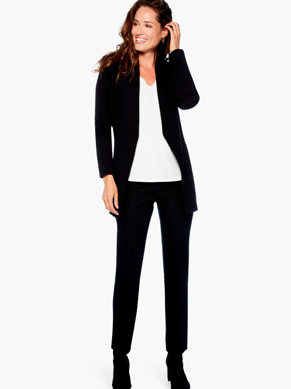 Store NIC+ZOE Wonderstretch Pocket Straight Leg Pant Black Onyx