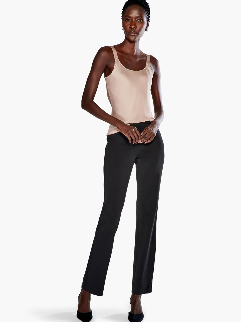 Cheap NIC+ZOE Work It Straight-Leg Trouser Black Onyx