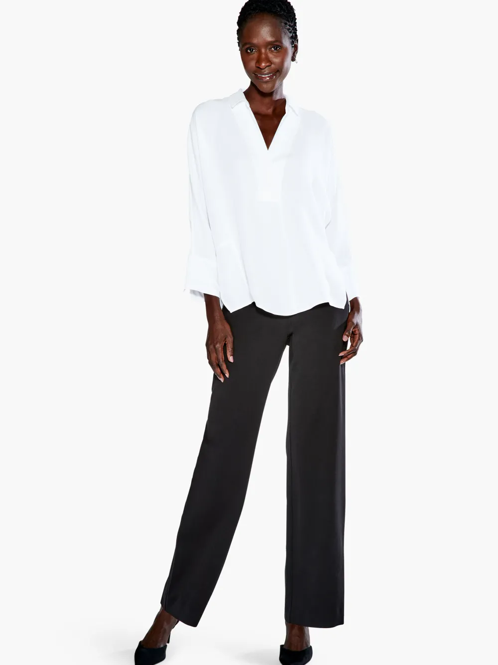 Hot NIC+ZOE Work It Wide-Leg Trouser Black Onyx